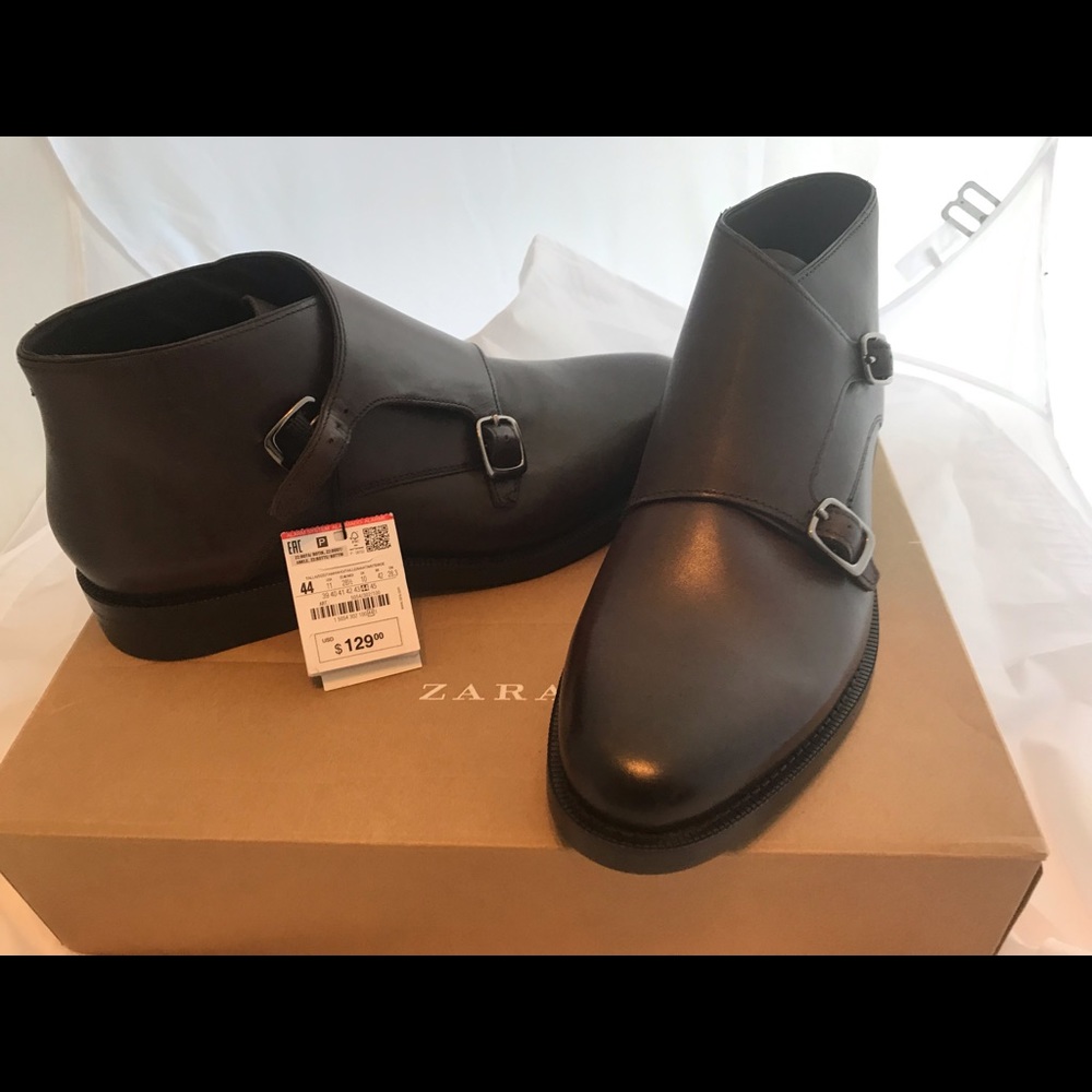 New Zara men’s size 11 double monk strap boots